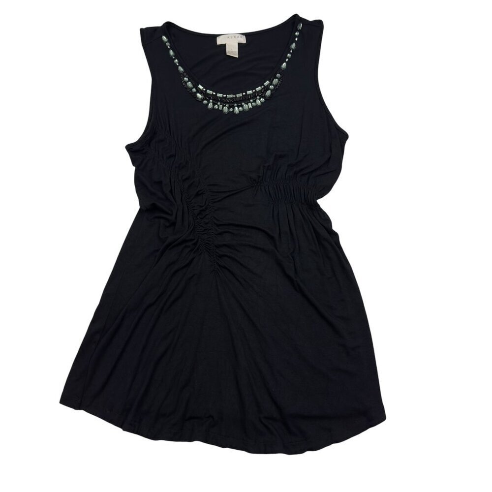 Kenar Viscose Jeweled Detail Sleeveless Long Line Sleeveless Top Women's Size L